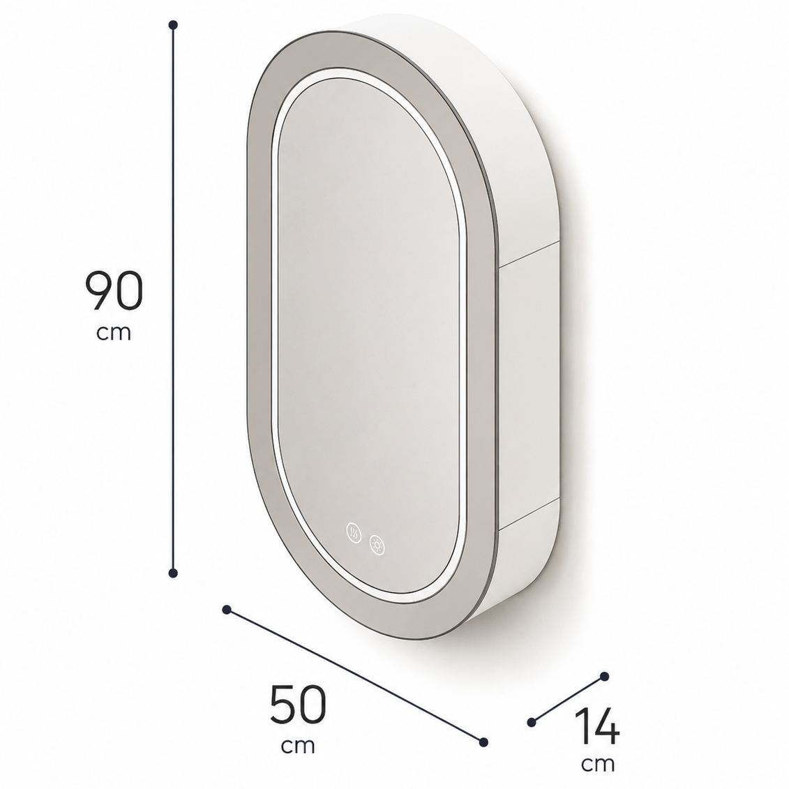 MINT | Camerino cápsula LED 50 × 90 cm